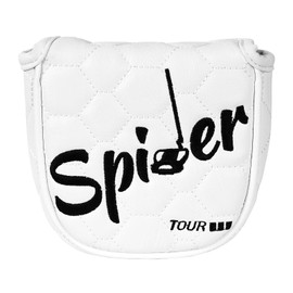 Golf Mallet Square Putter Cover Magnetic Heel-Shaft Headcovers Fits for S p i d e r TOUR White PU Leather New Version