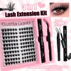 DIY Eyelash Extensions Set, 8-16 mm, Mixed Fluffy Eyelashes, Individual