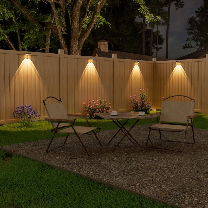 NIORSUN Solar Fence Lights,12 Pack Solars Deck Light,Warm White Color,Outdoor