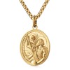 WESTMIAJW Gold Oval St Saint Christopher Medal Pendant Necklace Jewellery