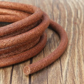 BEADNOVA 1.5mm Round Genuine Leather Cord for Bracelet Beading Jewelry Making 10 Meters/ 11 Yards, Natural Color