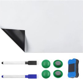 A5 Magnetic Whiteboard Film, Magnetic Board, Fridge Wipe Clean, DIY Magnetic Whiteboard, Diary Reusable with 2 Markers, 1 Eraser, 4 Magnets for Noteboard, Meeting, Planning Board