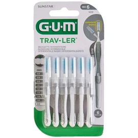 Gum Dental Trav-ler inter-dental brush, 2.0 mm, grey (6 pieces).