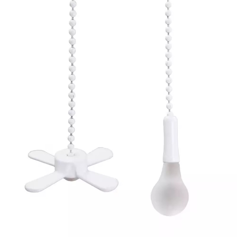 Commercial Electric Matte White Light Bulb and Fan Pull Chain
