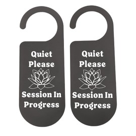 CENWA 2 Pcs Do Not Disturb Door Hanger Sign Quiet Please Session In Progress Sign for Office Home (Quiet Please Session)