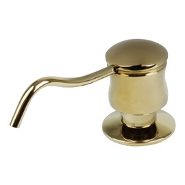 Akicon Soap Dispenser for Kitchen Sink, Brass Body Refill from Top, Built in Design with Large Liquid Soap 17 OZ Bottle, Kitchen Countertop Soap Dispenser