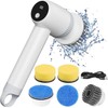 Electric Spin Scrubber, Cordless Bathroom Scrubber Cleaning Brush with LED