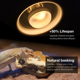 ReptiKing Reptile Heat Lamp, 2 Pack 100W Intense and Infrared Basking Bulbs Light for Reptiles, UVA Daylight Night Red Basking Light for Bearded Dragon, Lizard, Gecko,Reptile Heat Bulb