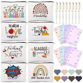 UAREHIBY 32 PCS Teacher Appreciation Gifts In Bulk,Teacher Gift with Makeup Bag for Women,Back to School Gift for Teachers,Thank You Gifts for New Teachers,Christmas Gifts,Valentine Gifts