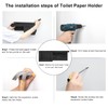 Wooden Black Toilet Paper Holder with Shelf - Wall Mount