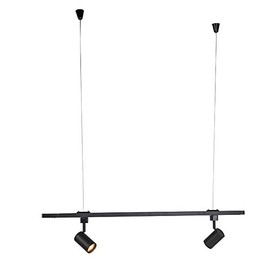 QAZQA Modern Rail System / Spotlight / Ceiling Spotlight with 3 Bulbs Spots 1-Phase Black with Gold / Brass - Jeana / Interior Lighting / Living Room Lamp / Bedroom