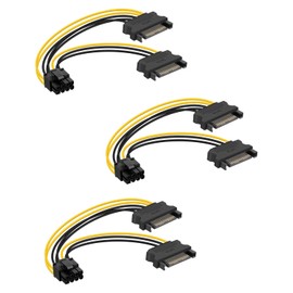 YANBORONSN Dual SATA 15Pin to 8-Pin(6+2 pin),Dual SATA to PCI-E Power Cable,SATA Male to 8 Pin Female Video Card Power Supply Cable