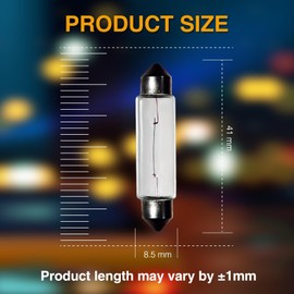 Rafeal Auto - foco halógena de 12 V, 10 W, 10 unidades, Sv8.5-8 T3.25, se adapta a tamaños de base de 41 mm, reemplazo directo para luz de cúpula de coche, maletero, foco interior