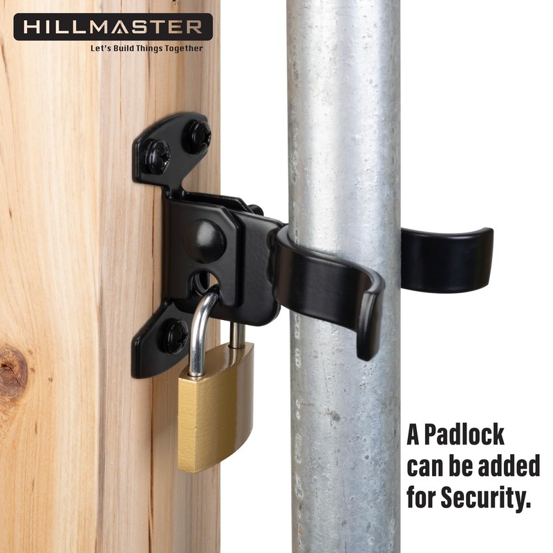 HILLMASTER 1-3/8" Flat Back Wall Mount Chain Link Fork Latch,