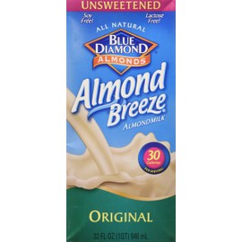 Blue Diamond Almond Breeze Unsweetened Almond Milk - 32 fl oz (6 pack)