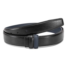 Vatee's Reversible Genuine Leather Belts without Buckle For Men/Women Replacement Belt Strap 29mm Wide 115cm Long Black & Blue