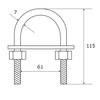 aiai Long-leg U-Bolt Set 15-821 0.31 x 4.33 x 2.83