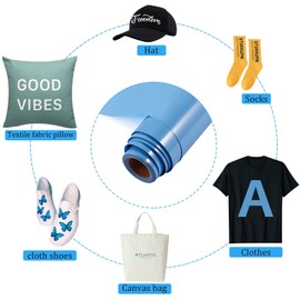 NANAPLUMS Plotter Film Textile, Transfer Film for Textiles, Flex Film for Iron-on, Plotter Film for DIY Shirts, 30.5 cm x 150 cm, Sky Blue