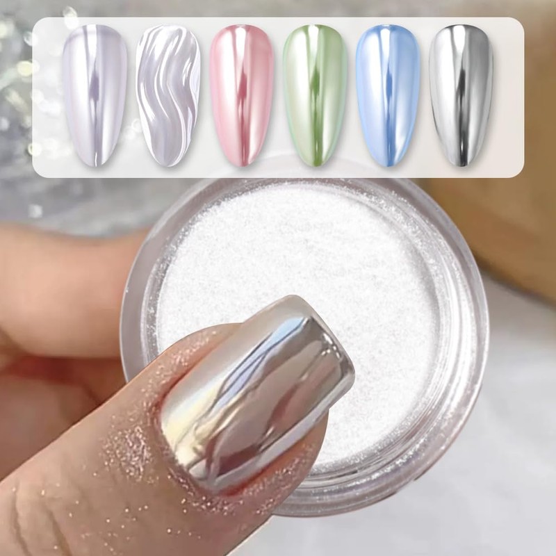 Born Pretty Silver Chrome Nail Powder Super Glossy Mirror Effect