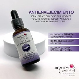 SERUM ANTIENVEJECIMIENTO - 3 en 1 - Péptidos 5% Aminoácidos 1% Niacinamida 10% - 30 ml.