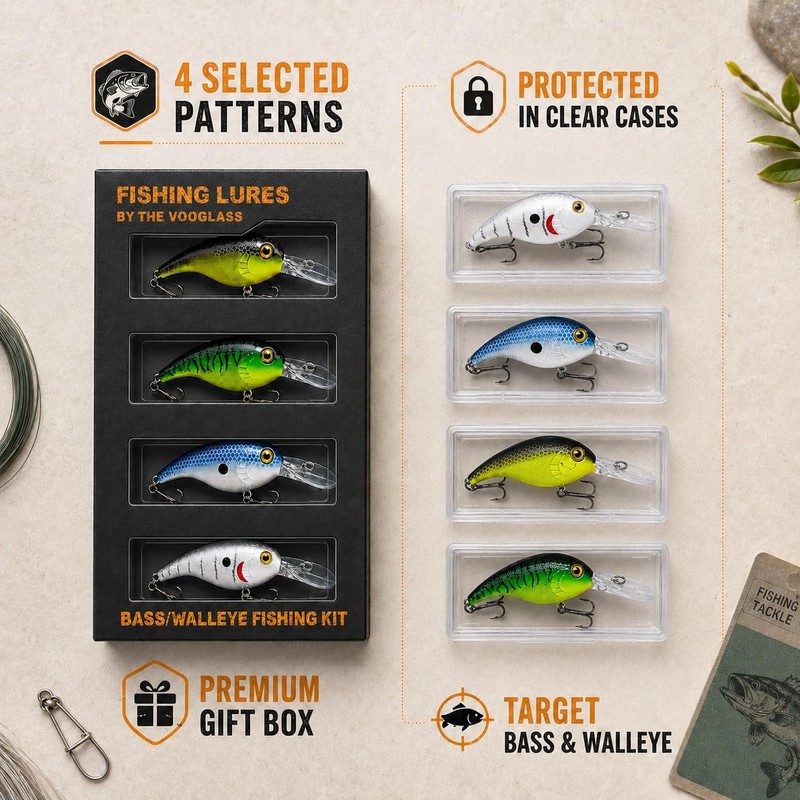 Fishing Gear for Diving Bass/Trout/Pike/Salmon with Lifelike Action, Fishing Lures