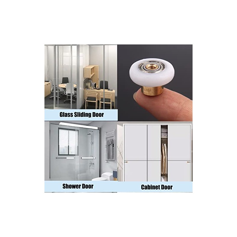 6 pcs Shower Door Rollers Wheels, Bathroom Glass Door Replacement