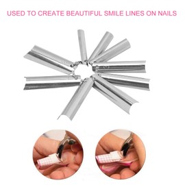 18pcs French Manicure, Nail Art Tips 9 Sizes Single Tips Deep C Shape Cutter Tool Nail Edge Trimmers for Women Man Nail Art Salons Diy Home Nails Tips Trimmer