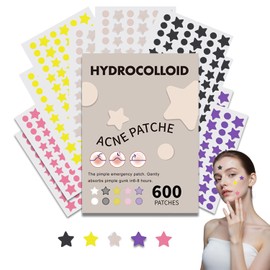 Parches para Acne, 600 PCS Parches para Granos de Estrella. Parche de Acne Estrellas, Suave Sin Irritación, Utilizado para Minimizar el Acné, Pueden A