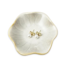 Bliceon Ceramic Trinket Dish and Ring Holder - Decorative Jewelry Tray for Rings, Keys and Small Items - Gift for Women, Mothers, Weddings, Bridal Showers and Birthdays - White