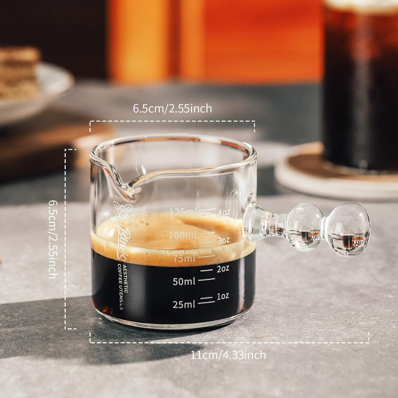 Espresso Shot Glasses with Handle, 120ml Espresso Cup with Single