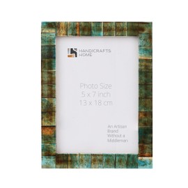 Handicrafts Home Bone Picture Frames Chic Boho Wall Décoration Table Mount 5x7 Inches Verdigris Photo Frame