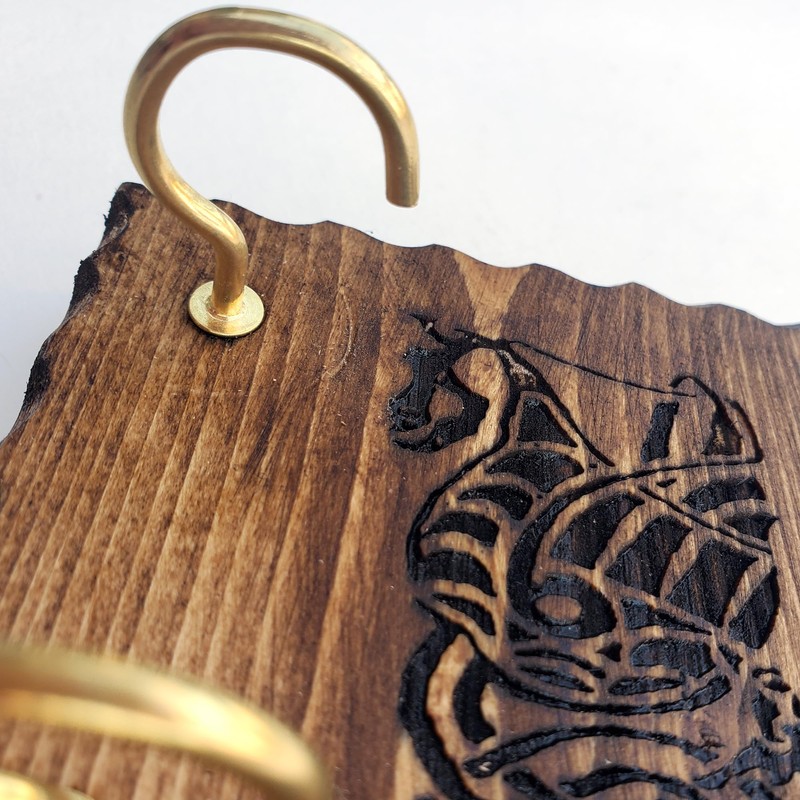 Decorative Celtic Key Hanger - Trinity Knot Wall Mounted Wooden