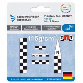 Expert Accessories Photo Plastic Scale Set | Archaeological Arrow Equipment Tool | north | crime scene ruler plastic | Forensic photo evidence scale white black | 15 cm appraiser north arrow