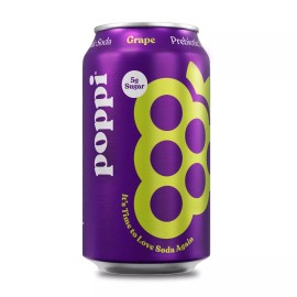 poppi Grape Soda Alternative 12 Pack with Apple Cider Vinegar Prebiotics 12 Fl Oz