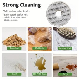 Round Microfibre Mop Pads,Mop Pads Replacement for Clean Spin Mop Head Refills,Mop Heads Replacement Cleaning,Washable Head Replacement Microfiber for Cleaning Floor,Mop Replacement Pads(Grey)