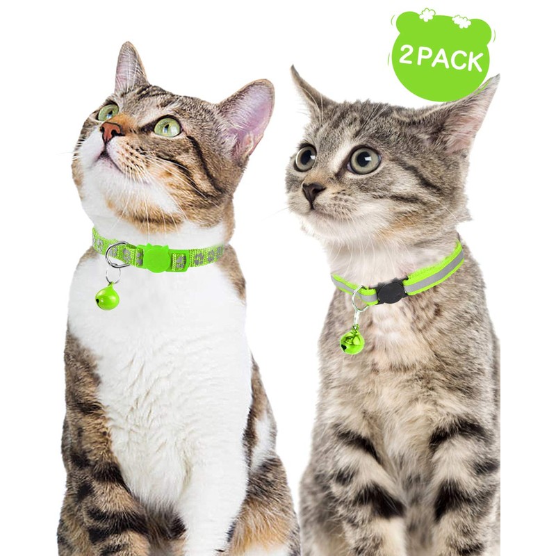 Taglory Reflective Cat Collars Breakaway with Bell, 2-Pack Girl Boy