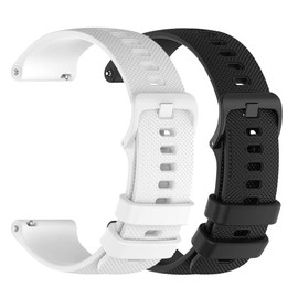 Verbstel Silicone Watch Bands Quick Release Premium Soft Rubber Replacement Straps for Men and Women 18mm 20mm 22mm (22MM, White/Black)