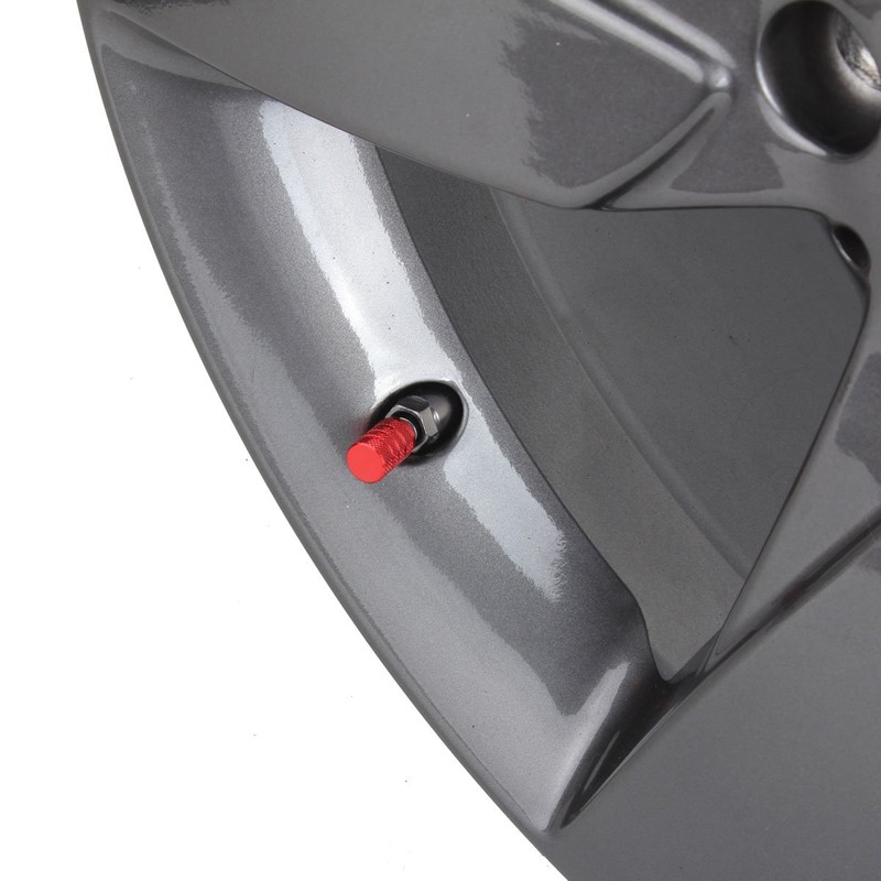 TOMALL Round Style Tire Valve Stem Caps Red for Vehicle