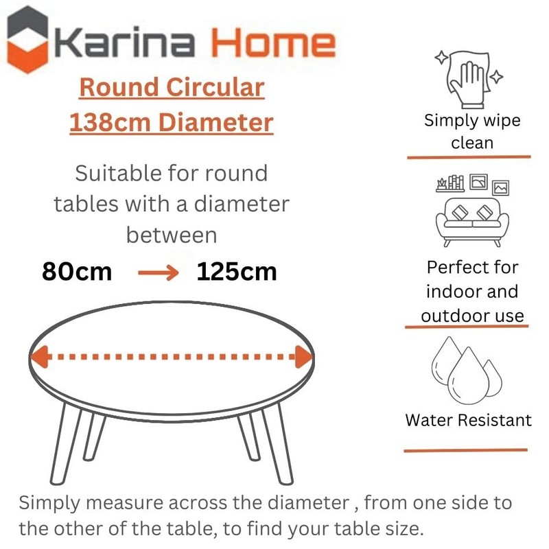 Karina Home Porto Tiles Multi Wipe Clean Tablecloth Vinyl PVC