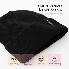 FURTALK Toddler Beanie Baby Boys Girls Beanies Kids Knit Winter Hats for 0-8 Years Black