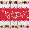 HOWAF Merry Christmas Reindeer Snowflake Table Runner Red Christmas Table