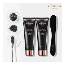Calvisano Caviar Mask Package Extra Caviar Black Mask 80ml2+ Spatula1 / 칼비사노 캐비아마스크패키지 엑스트라 캐비아 블랙 마스크 80ml2+ 스파출라1