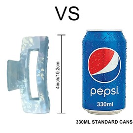 ZHOUMEIWENSP 2pcs Large Hair Claw Clips for Thick Hair, Tortoise Hair Clips, Acrylic Celluloid French Butterfly Jaw Clips, Strong Hold for Women Girls (white&blue)