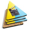 4 x Triangle Coasters - Cinema Clapperboard Movie Film Cork