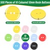 Bohory 500PCS Round Resin Button Sewing Craft Buttons, 2 Hole