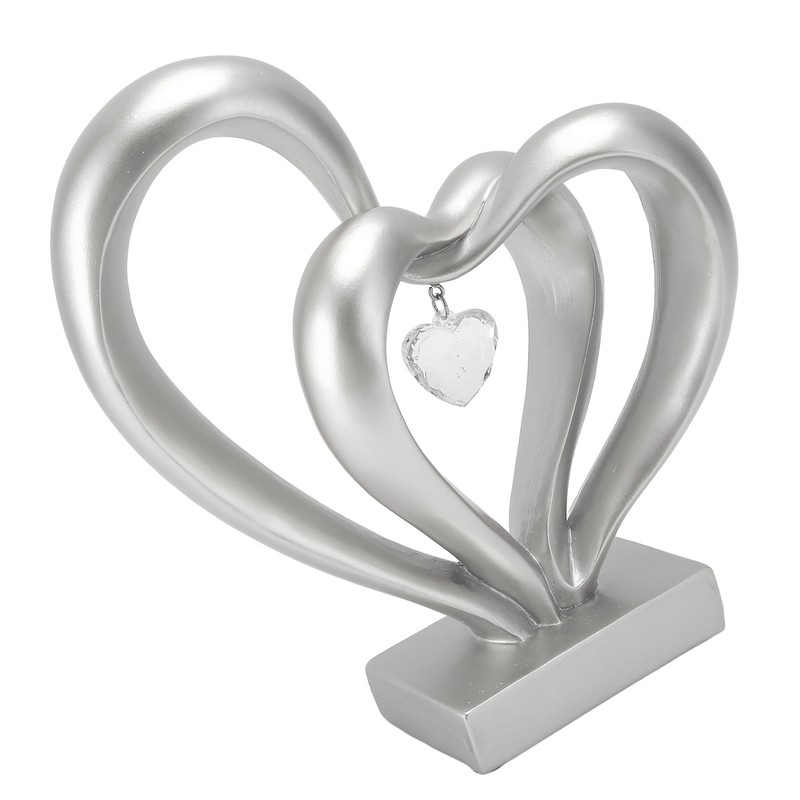 Double Heart Sculpture Resin Romantic Heart Statues Love Sculpture for