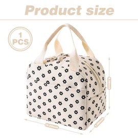DtgEcd 1PCS Lunch Bags for Women,Lunch Bag,Womens Lunch Bag for Work,Small White Lunchs Bag for Women,Perfect for Camping Barbecues, Pool Parties, Travel Picnics and More.