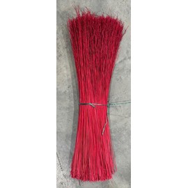 Natural and Dyed/Colored Broomcorn Hurl for Broom Making and Crafting (Red, 20 Inch)
