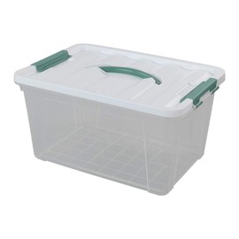 Gloreen 14 Quart Clear Storage Bin with Lid and Handle, Multipurpose Plastic Latch Storage Container Box