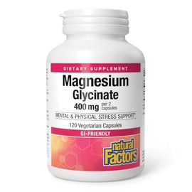Natural Factors Bisglicinato de magnesio 200 mg 120 cápsulas vegetarianas                                                                             